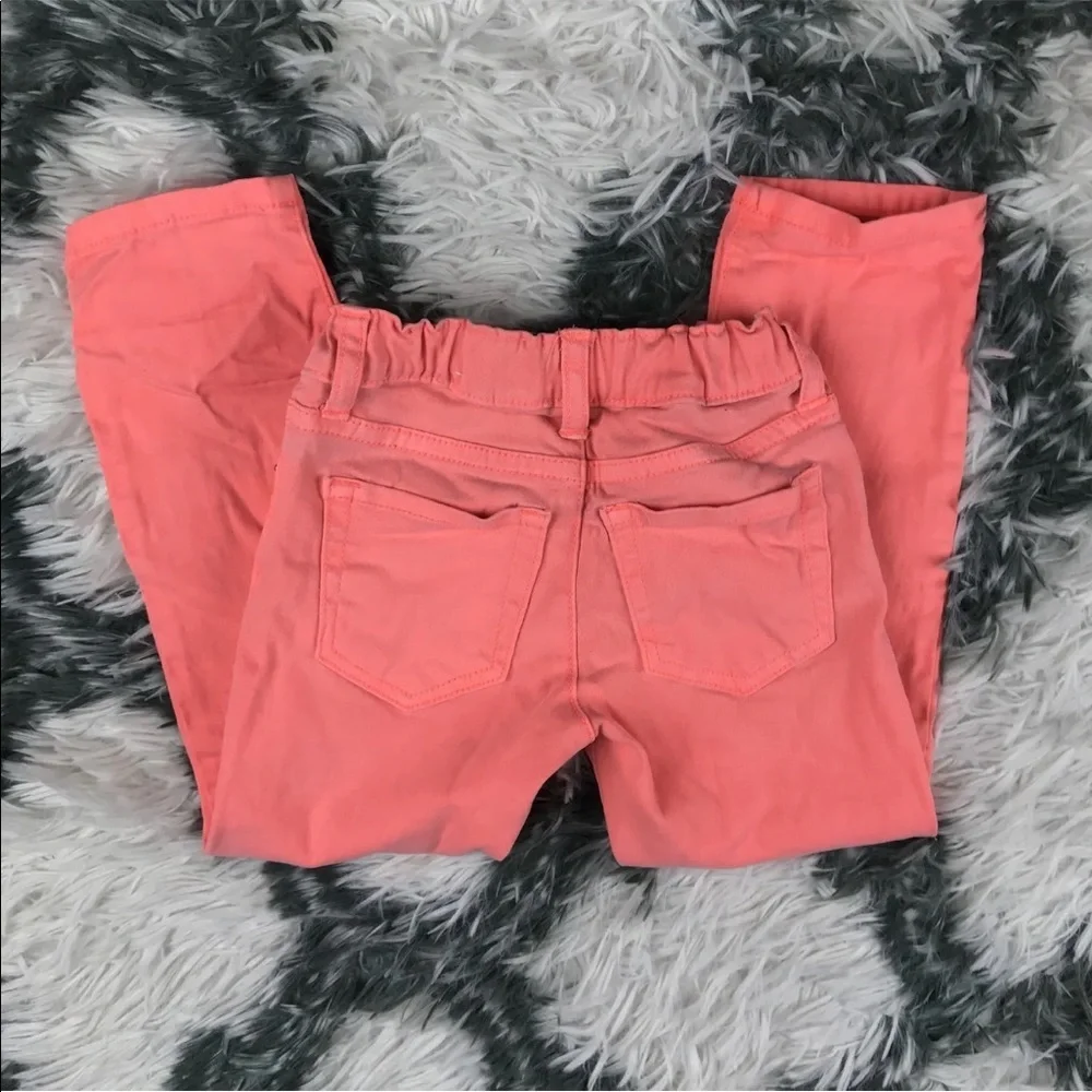 Children's Place Girls Skinny Jeans Lot of Two Light Wash and Neon Orange Size 5